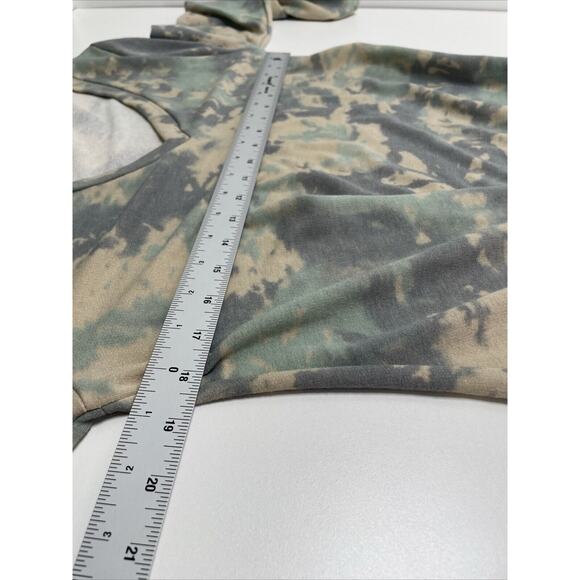 FANTASTIC FAWN V Neck Camo Tie Dye Sweatshirt Dress Tunic Pastel Boho Women M - Picture 8 of 10